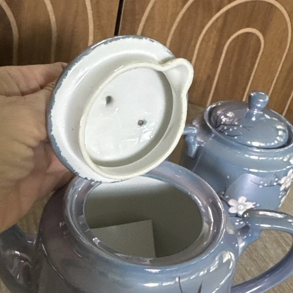 Vintage Cherry Blossom Teapot, Sugar, Creamer set, Made in Japan —Lusterwear